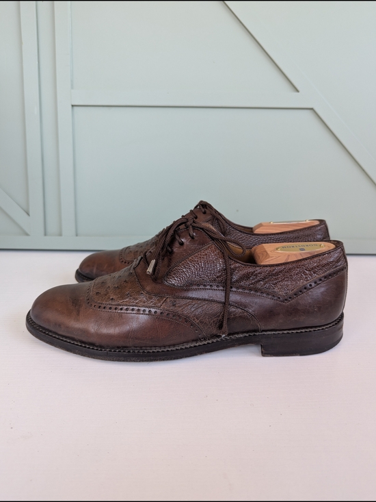 Mezlan oxford dress shoes featuring an exotic multi- material textured construct main image 4